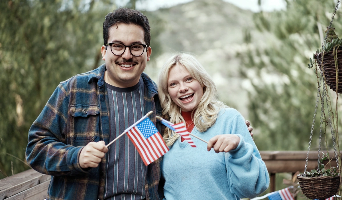 Couple enjoying time together outdoors in North America